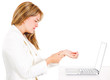 Businesswoman suffering carpal tunnel syndrome