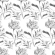 Monochrome seamless wallpaper with flowers