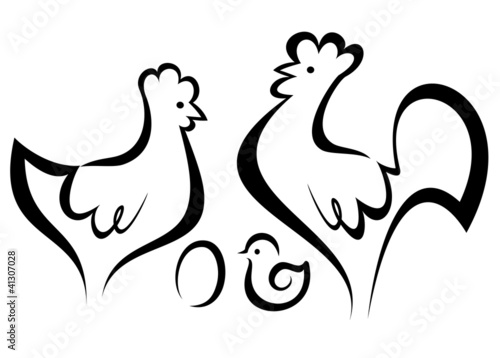 Vector: chicken symbols set chicken symbols set