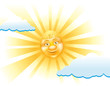 drawing stylized sun with ray and cloud drawing stylized sun with ray and cloud