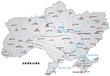 Übersichtskarte der Ukraine in grau