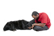 Man Playing with Dog
