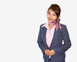 Stewardess on a white background ..