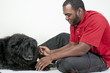 Man Playing with Dog