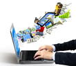 Business man with laptop