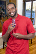 African American Man with Wine African American Man with Wine