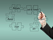 Businessman hand drawing business success Businessman hand drawing business success