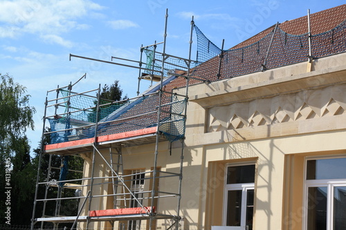 Photo: Chantier façade lotissement toiture maisons, hlm, ouvriers 2013 Chantier façade lotissement toiture maisons, hlm, ouvriers 2013