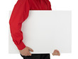 man in shirt holding blank sign man in shirt holding blank sign