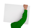 man in shirt holding blank sign man in shirt holding blank sign