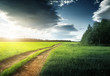ground road and sunset