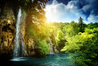 waterfall in deep forest