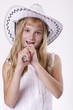 Girl singer with microphone Girl singer with microphone