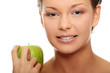 Beautiful woman with green apple Beautiful woman with green apple