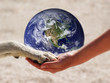 Welt i u Hand2, Earth img by courtesy visibleearth.nasa.gov