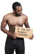 Man Holding a Sign
