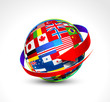 World flags sphere. Vector illustration
