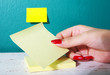woman paste note