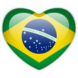 Brazil Flag Heart Glossy Button Brazil Flag Heart Glossy Button