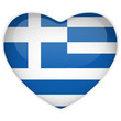 Greece Flag Heart Glossy Button Greece Flag Heart Glossy Button