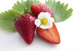 Fraises et fleurs