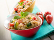 barley risotto with zucchinis and fresh tomatoes