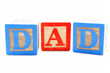 Childs wooden blocks with letters spelling DAD Childs wooden blocks with letters spelling DAD