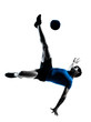 man soccer football player flying kicking
