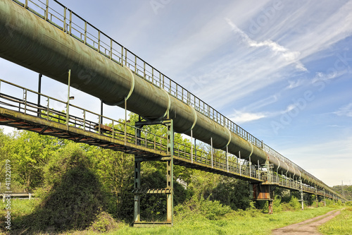 Photo: Overhead old industrial pipeline at Wehrden Overhead old industrial pipeline at Wehrden