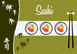 Sushi banner illustration background