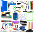 Office objects isolated on white background