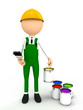 3d person with brush and color