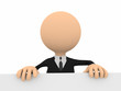 3d person with blank banner 3d person with blank banner