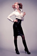 portrait of a business woman on the gray background