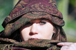 Photo: face of a girl with arabic headscarf face of a girl with arabic headscarf