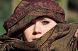 Photo: face of a girl with arabic headscarf face of a girl with arabic headscarf