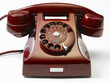 red Retro Rotary Dial Phone - vecchio telefono a rotella