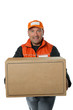 Delivery man handing box