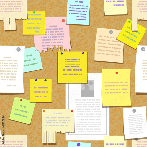 Vektor: seamless cork bulletin board with notes, advertise seamless cork bulletin board with notes, advertise