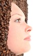 Beautiful Woman with Coffee beans Beautiful Woman with Coffee beans