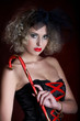 Vintage styled portrait of Burlesque Dancer