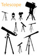 Vector Telescope Silhouette Set