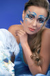 Romantic Beauty in blue with Carnival mask