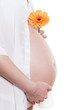 Pregnant woman with flower