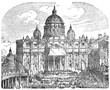 Shows the Papal Basilica of Saint Peter