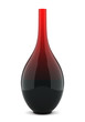 single red glass vase isolated on white background