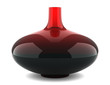 single red glass vase isolated on white background