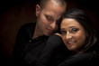 Happy Mixed Race Couple Flirting with Each Other