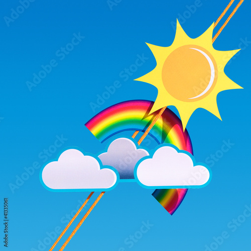 Illustration: Sommerwetter, Urlaubsgrüße, Wetterbericht, Sonnenschein Sommerwetter, Urlaubsgrüße, Wetterbericht, Sonnenschein