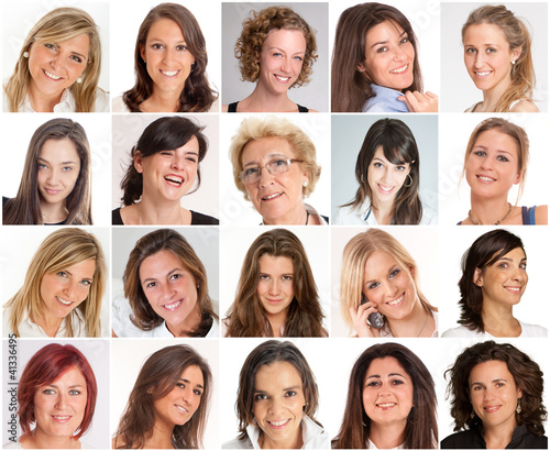 Photo: Femme heureuse et souriante, collection. Femme heureuse et souriante, collection.